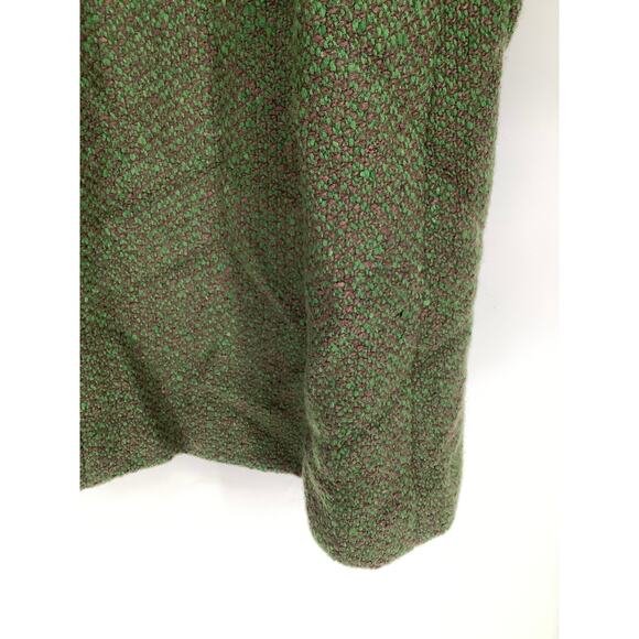 Aquascutum Men's 14 Green Tweed Wool Long Coat Vintage 50s Retro Classic HR3-40 - Picture 7 of 11